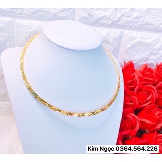 Kiềng không mặt mạ vàng cao cấp hoa văn phay nhẹ nhàng Kim Ngọc Shop