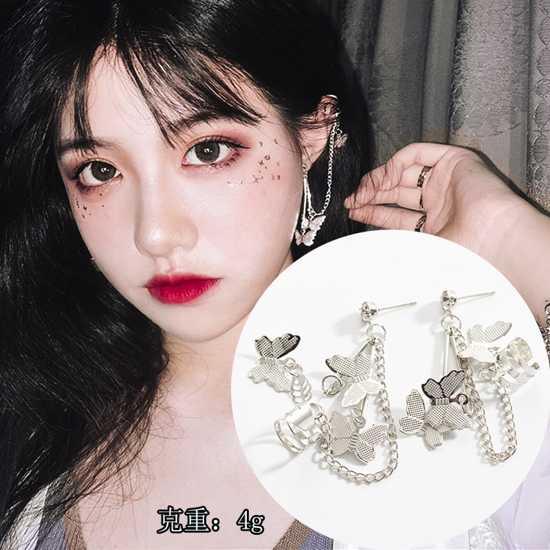 Bông Tai Dài Tua Rua Thời Trang Mới Không Cần Xỏ Lỗ Cho Nữ