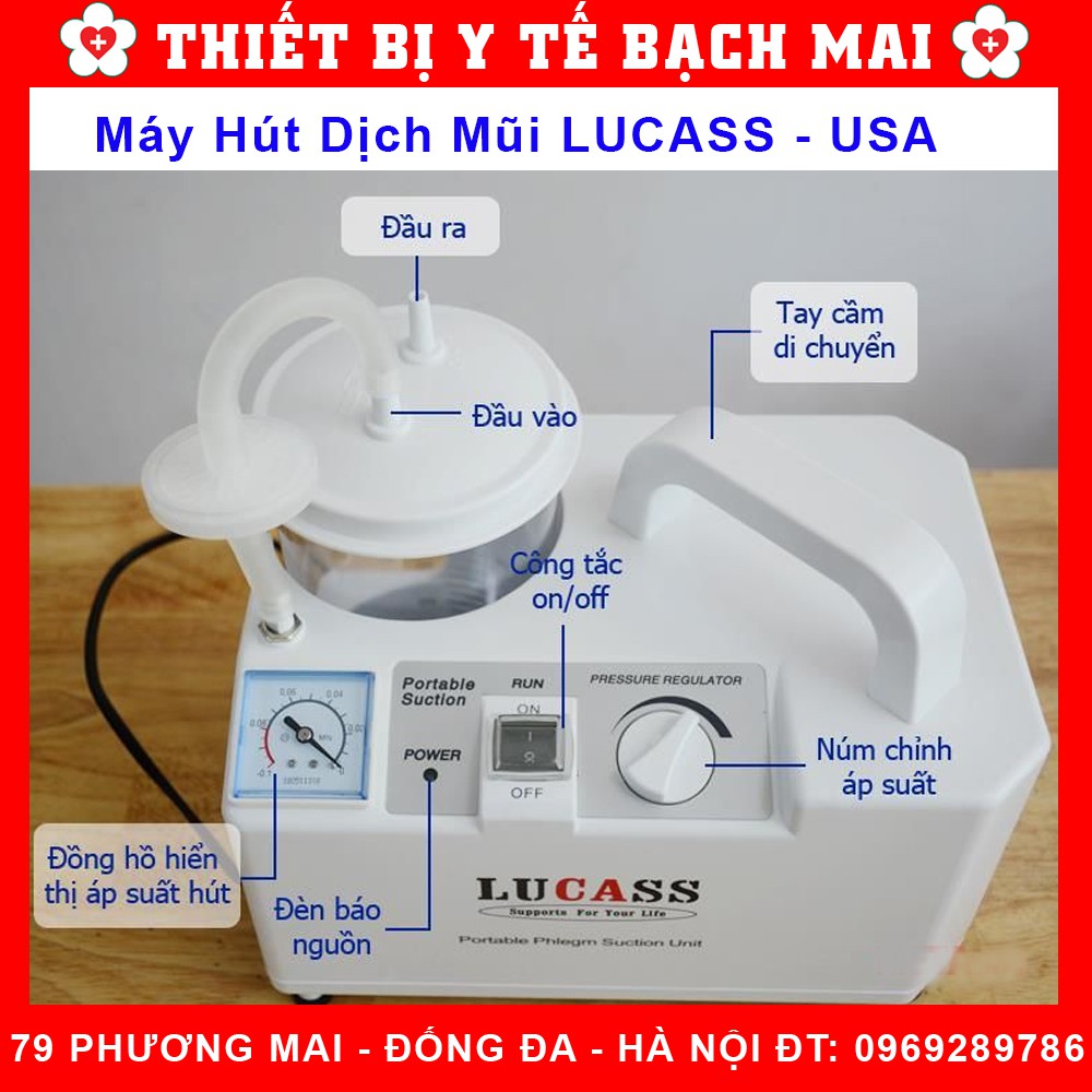 Máy Hút Dịch Mũi Họng 1 Bình LUCASS SS-6A - Máy Hút Rửa Mũi - Tốt Nhất Khỏe Như Phòng Khám - Hiệu Quả Nhất