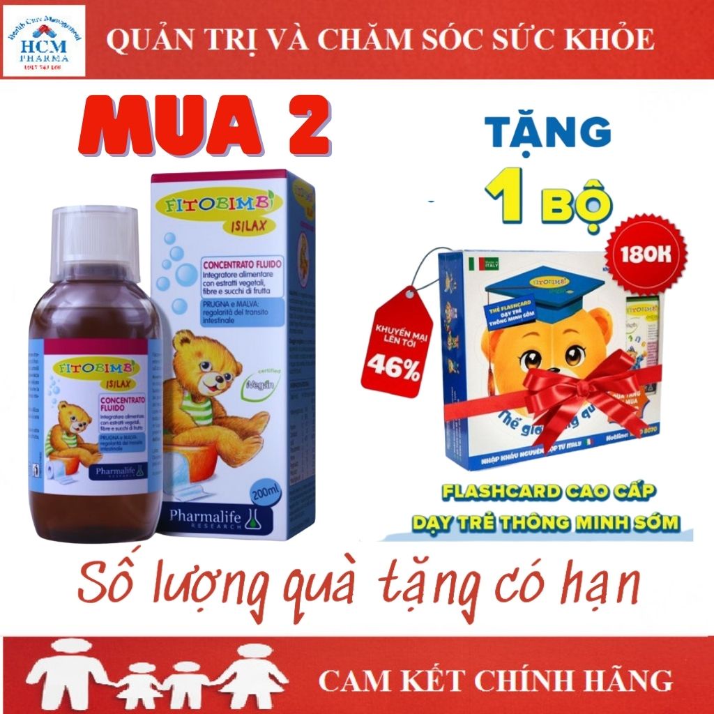 Fitobimbi Isilax bổ sung chất xơ thổi bay táo bón cho bé Hộp 200ml nhập khẩu Italia DLP02