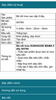 Bộ nồi inox 5 đáy SH784