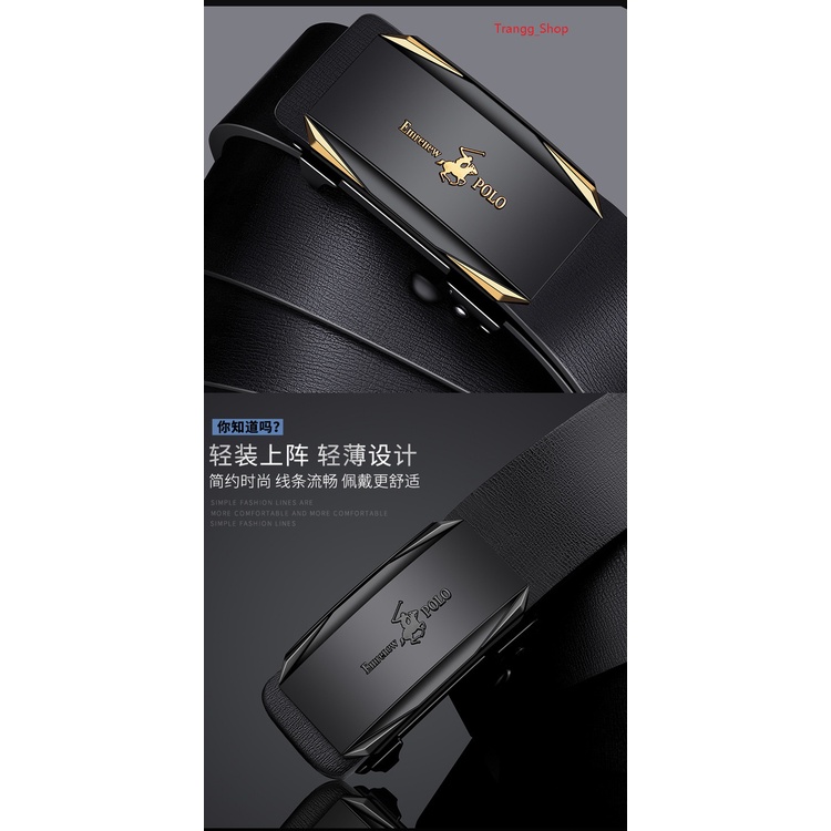 Thắt Lưng Nam Da Bò Cao Cấp Emrenew Polo 2 Lớp Full hộp Đựng Bảo Hành 12 Tháng