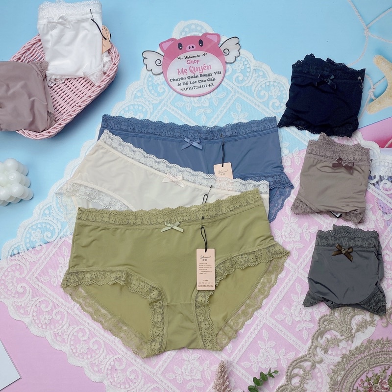 Quần lót thun lạnh phối viền ren siêu nhẹ, thoáng mát ngày Hè năng động