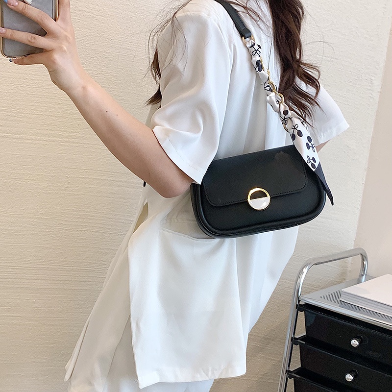 Túi đeo chéo kẹp nách nữ phối dây lụa thanh lịch công sở hàn quốc Samsora store KN2121
