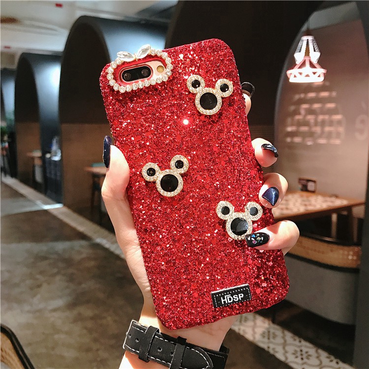 DIY Handmade Phone case Samsung Galaxy A10 A50 A70 M10 M20 A51 A71 A81 A91 A10S A20S A50S A5 A6 A7 A9（2018）A6 plus Mickey avatar Glitter Rhinestone diamond Populer girl gift