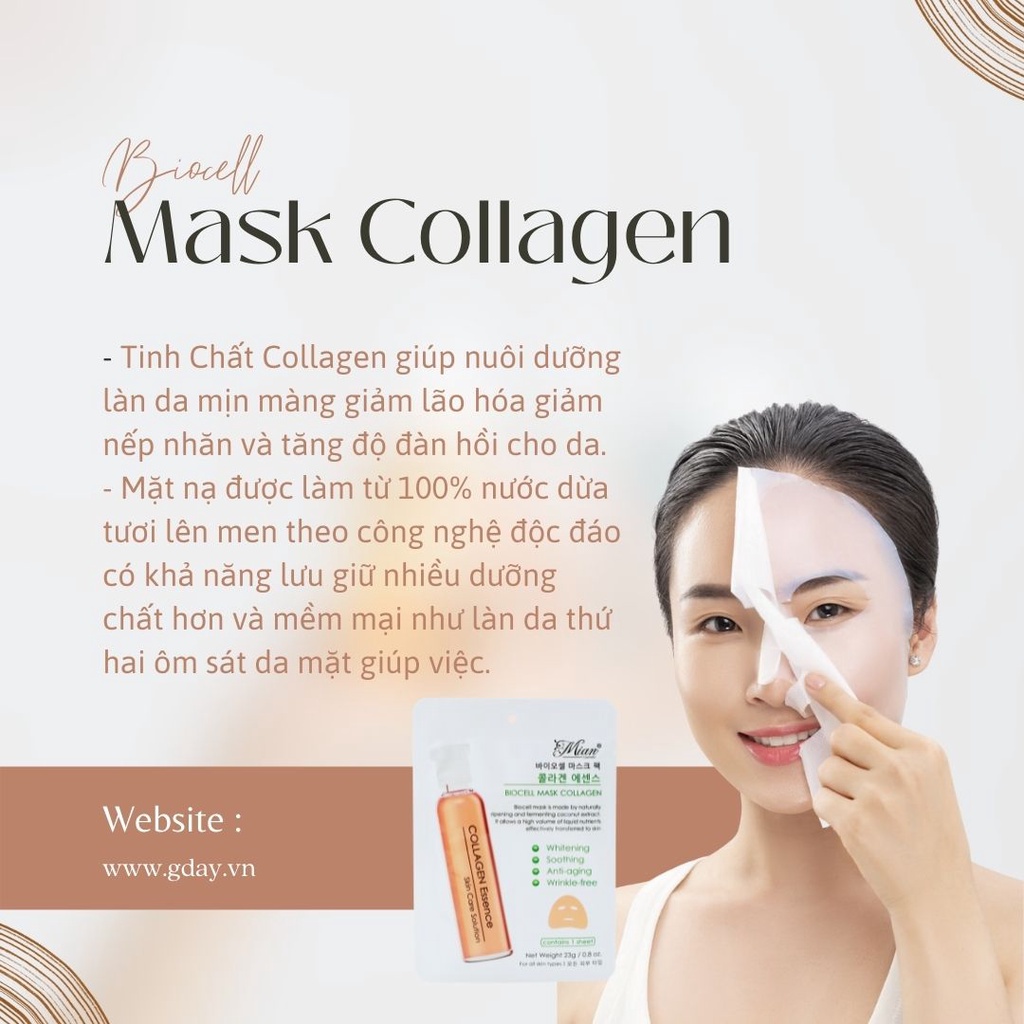 Mặt nạ Mian biocell collagen ngừa lão hóa 23g (Mian Biocell Mask Collagen)