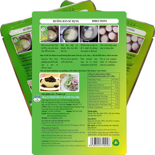 Combo 03 gói - Bột tàu hủ singapore thiên ý  - Đậu nành thơm mát - Soya pudding mixed