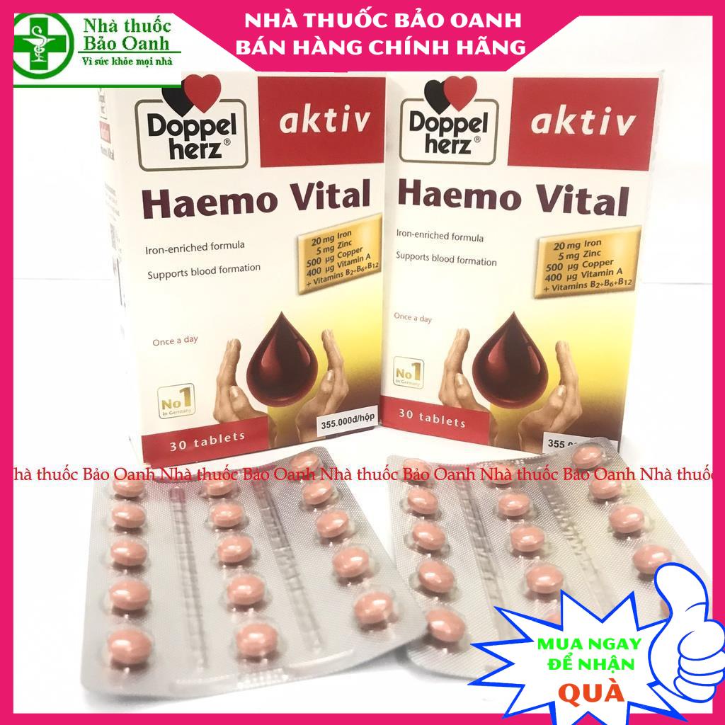 Sắt viên Haemo Vital của Doppelherz Aktiv - Nhập khẩu Đức bổ máu cho bà bầu, trước sinh, sau sinh không sợ táo và nóng