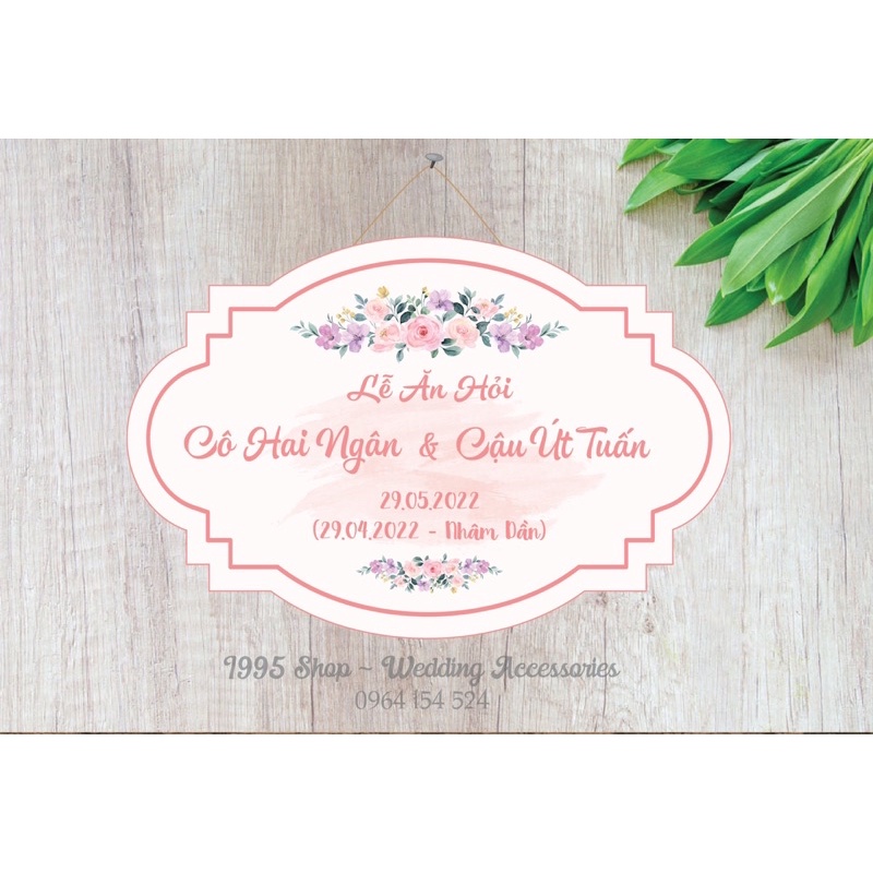 Bảng treo gia tiên đám cưới, bảng tên cô dâu chú rể