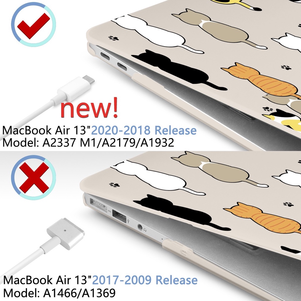 Ốp cứng BATIANDA họa tiết mèo thích hợp cho MacBook Air Pro13 M2/ M1 2022 2020 A2337 A2338 A2251 A1708 A1706 A2179