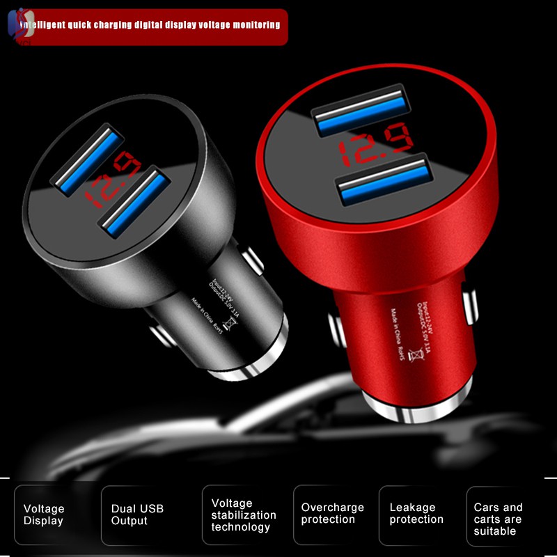 Thiết bị sạc điện thoại có màn hình hiển thị đèn LED cao cấp cho xe ô tô