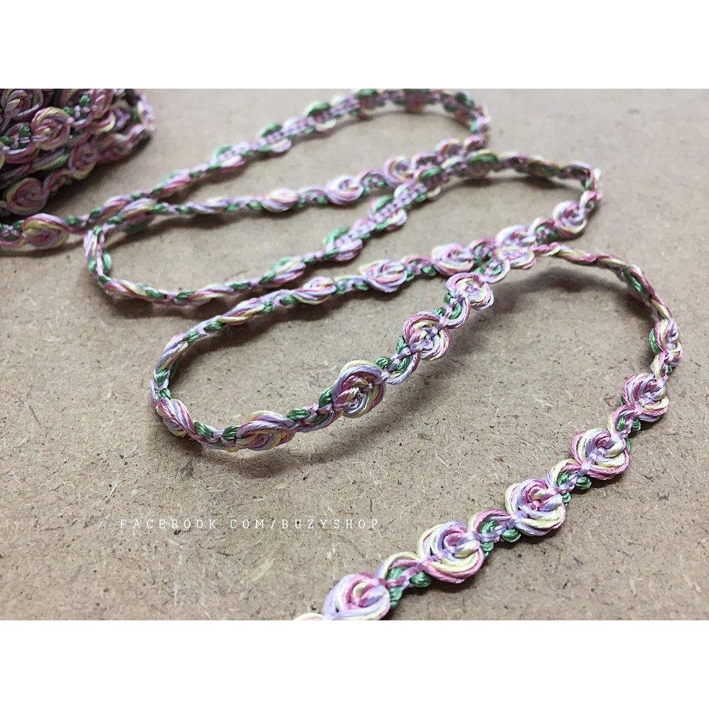 (bó 2 mét-5 mét) Ren Chỉ, Ren Cotton, Ren Viền Scrapbook (Mẫu 24)