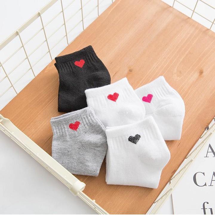 Set 5 đôi tất cổ ngắn Bivota vớ nữ hàn quốc hình trái tim cực đáng yêu T53