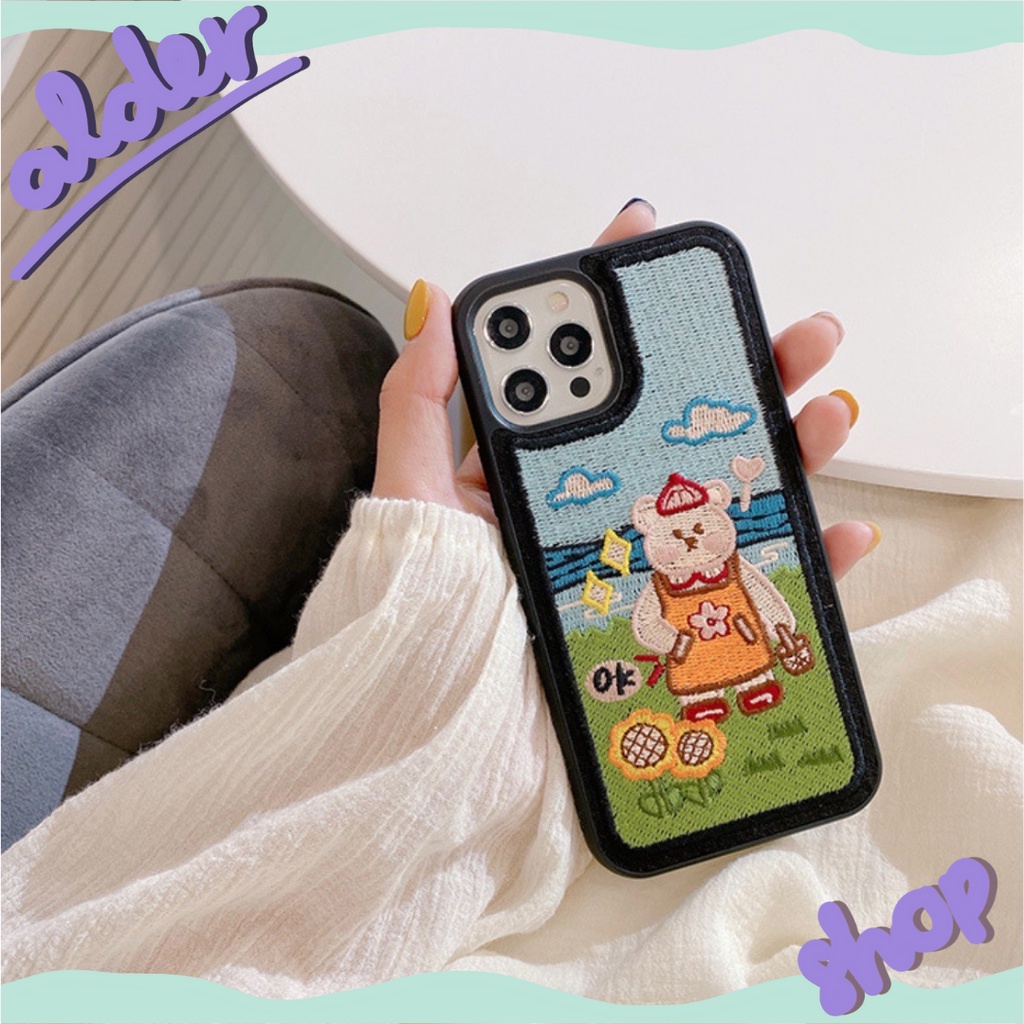Ốp lưng/Case iphone thêu Bear & Rabbit