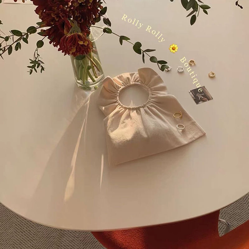 Túi xách vải canvas nhún bèo phong cách thanh lịch