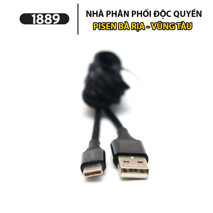 Cáp Sạc Pisen USB Type-C 2.4A 1200m Chống Đứt Gãy - Cáp Sạc Type C Hỗ Trợ Sạc Nhanh Điện Thoại Samsung Android