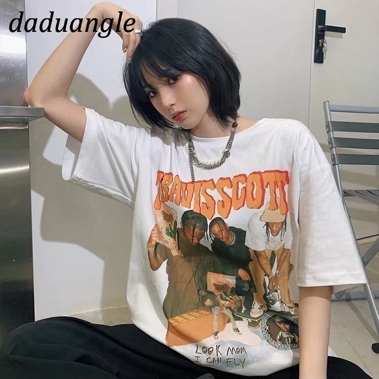 Áo thun DaDuHey 2022 hip-hop cá tính tay ngắn thời trang nữ