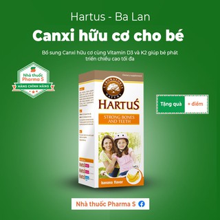 📌[Mưa quà tặng] Siro bổ xung canxi hữu cơ cho bé - Hartus strong bones and teeth - Lọ 150ml