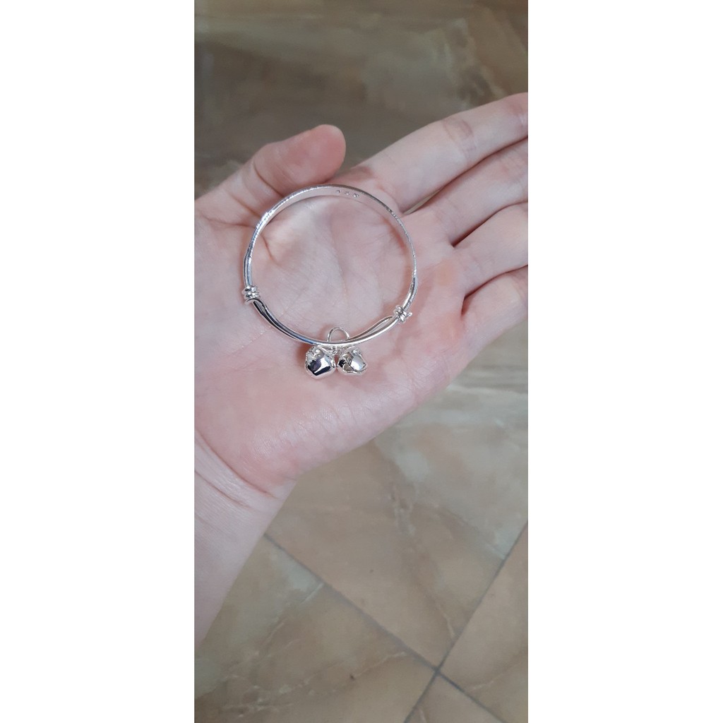 Vòng tay mạ bạc đính chuông xinh xắn cho bé
