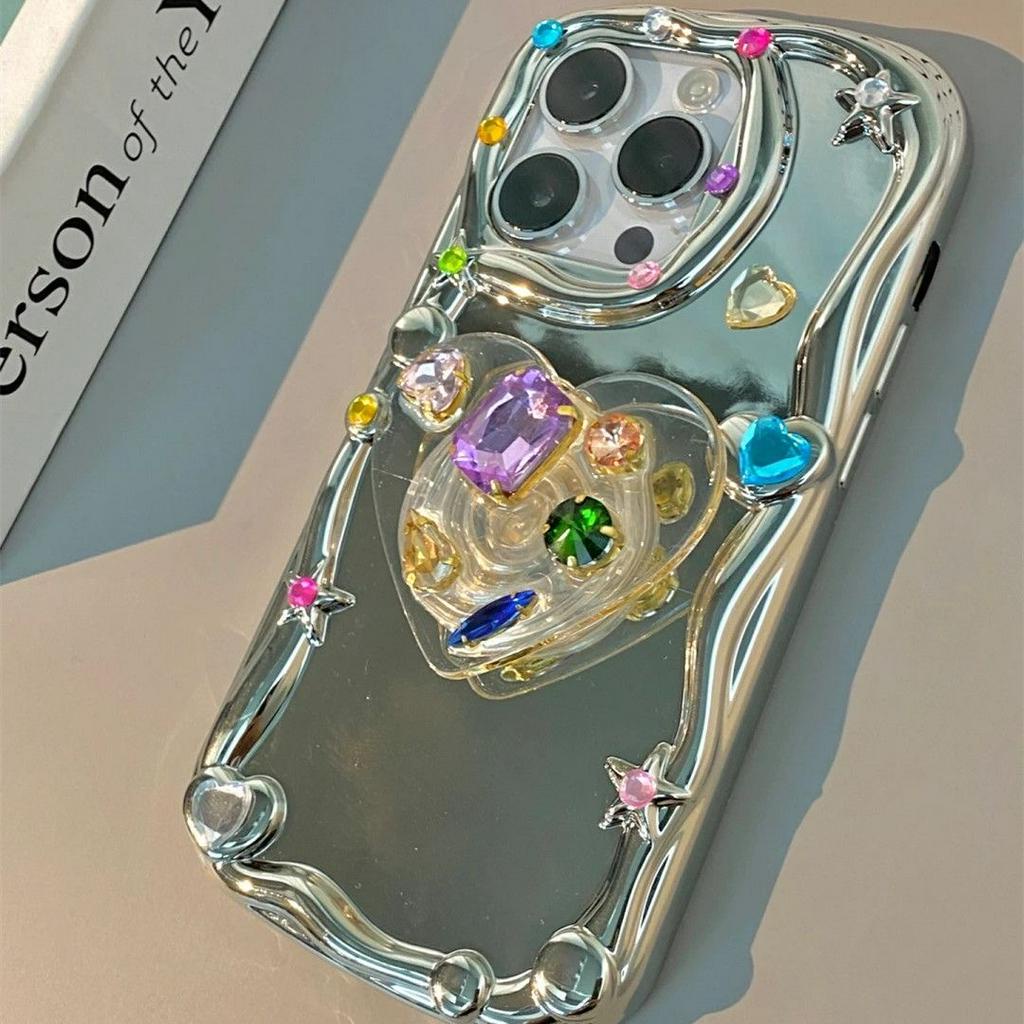 Ốp Điện Thoại Mềm Tráng Gương Hình Trái Tim Cho iphone 15 15 promax 13 promax 12 pro max 11 pro max xs max 14promax x / xs
