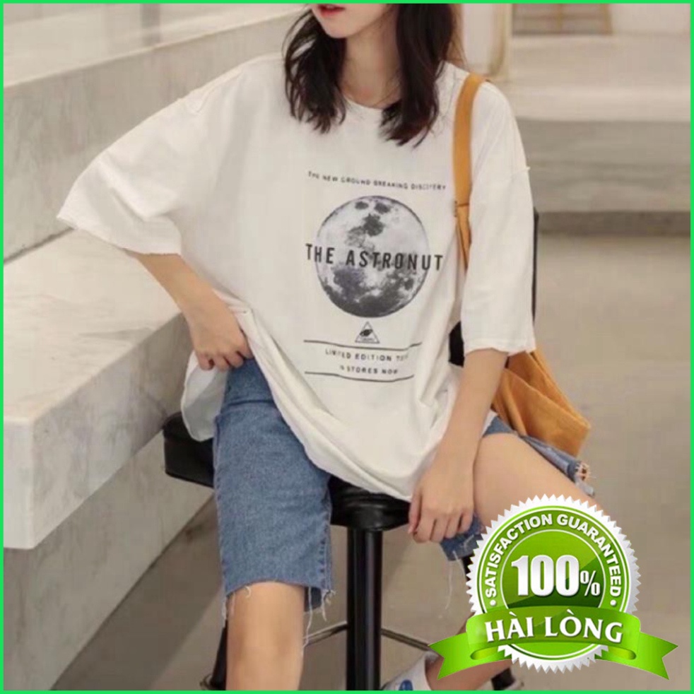 Áo phông, Áo thun unisex from rộng cổ tròn tay lỡ freesize 38-70kg The As