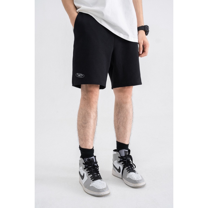 Quần Short BOO Unisex Nỉ Da Cá Mỏng Thêu Logo