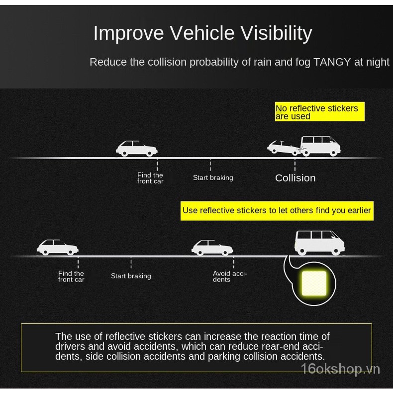 Set 10 miếng dán cảnh báo hướng dẫn hình mũi tên trang trí xe hơi