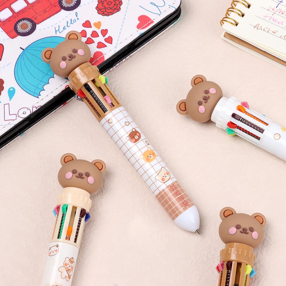 PISTA Set 10 Bút Bi Nhiều Màu Sắc Xinh Xắn