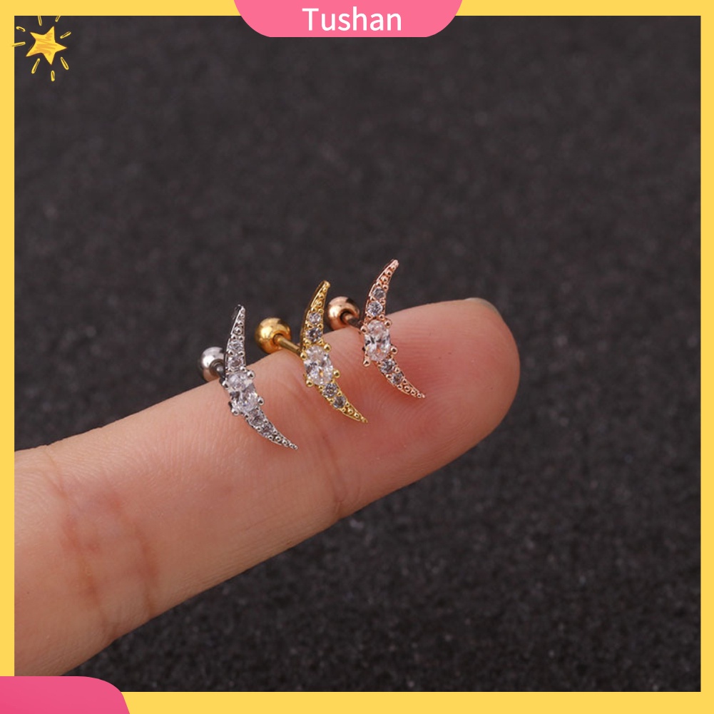 Khuyên tai dát khối đá Zirconia nhiều kiểu dáng tuỳ chọn trang sức dành cho nữ