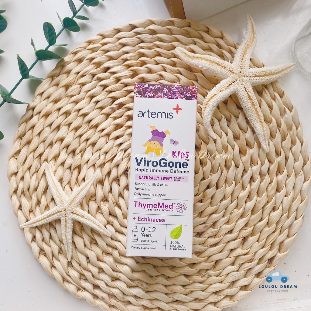 Tăng đề kháng tai mũi họng thảo dược Artemis ViroGone Spray / Liquid chính hãng New Zealand (date mới nhất) [AIR]
