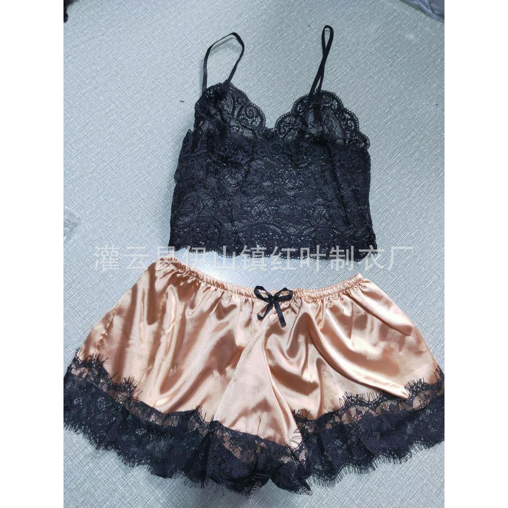 Bộ Đồ Ngủ Phối Ren Quyến Rũ Dành Cho Nữ