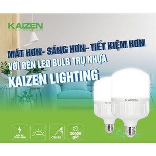 Bóng đèn led trụ kaizen công suất 65-50-40-30-20-15-10-5w đui xoáy e27, bóng đèn led bulb trụ kaizen ánh sáng trắng