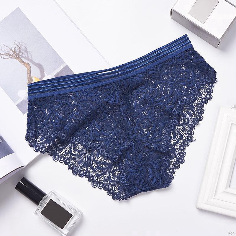 Sexy Lace Panties Women Tempting Pretty Briefs Mid Waist Women Floral Underwear