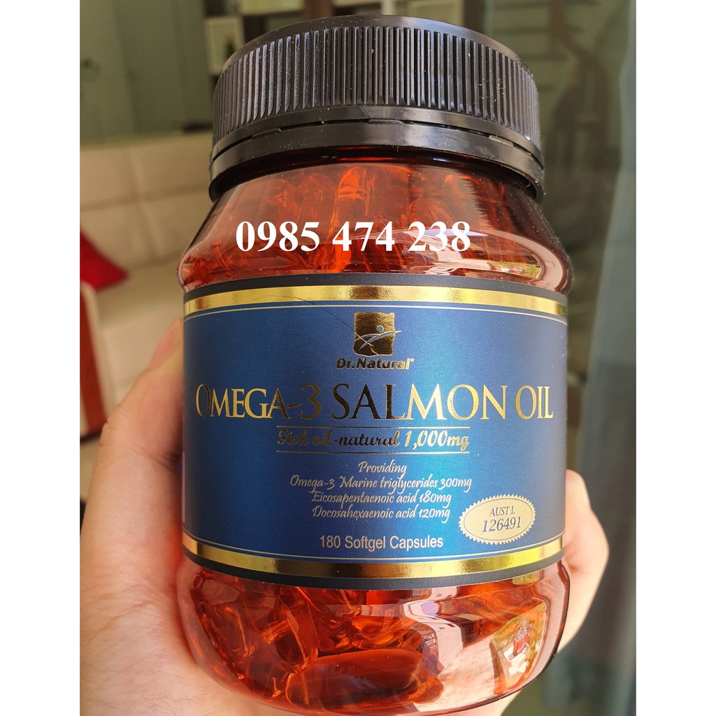 [QUÀ TẶNG + BẢO HÀNH CHÍNH HÃNG] Viên dầu cá Hồi Úc Dr Natural Omega 3 Salmon OiI 1000mg- 180 viên Omega3 Salmon Oil