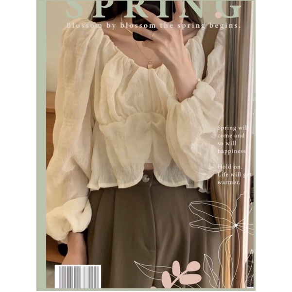Áo croptop voan mềm nữ tính ulzzang