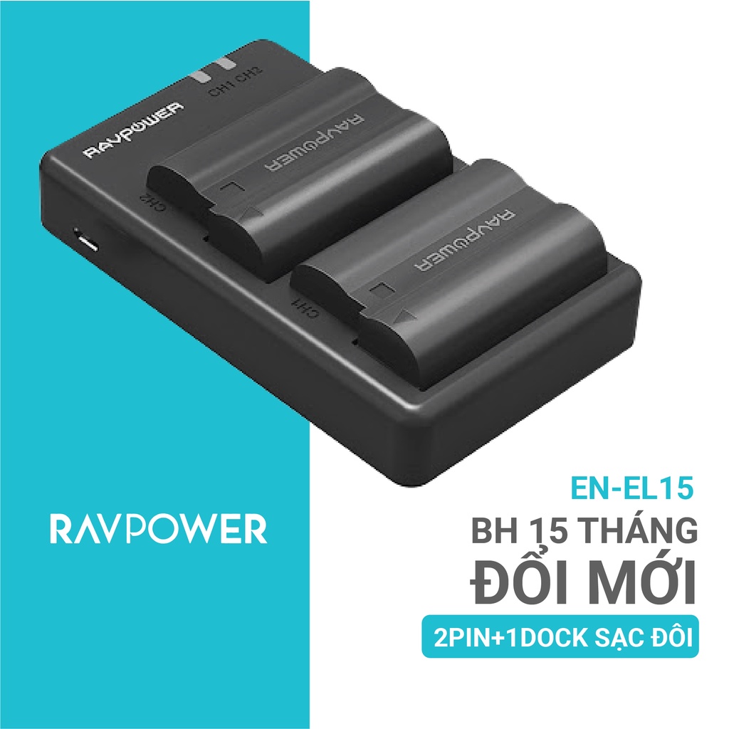 Bộ Pin Và Sạc Ravpower EN-EL15 cho máy ảnh Nikon