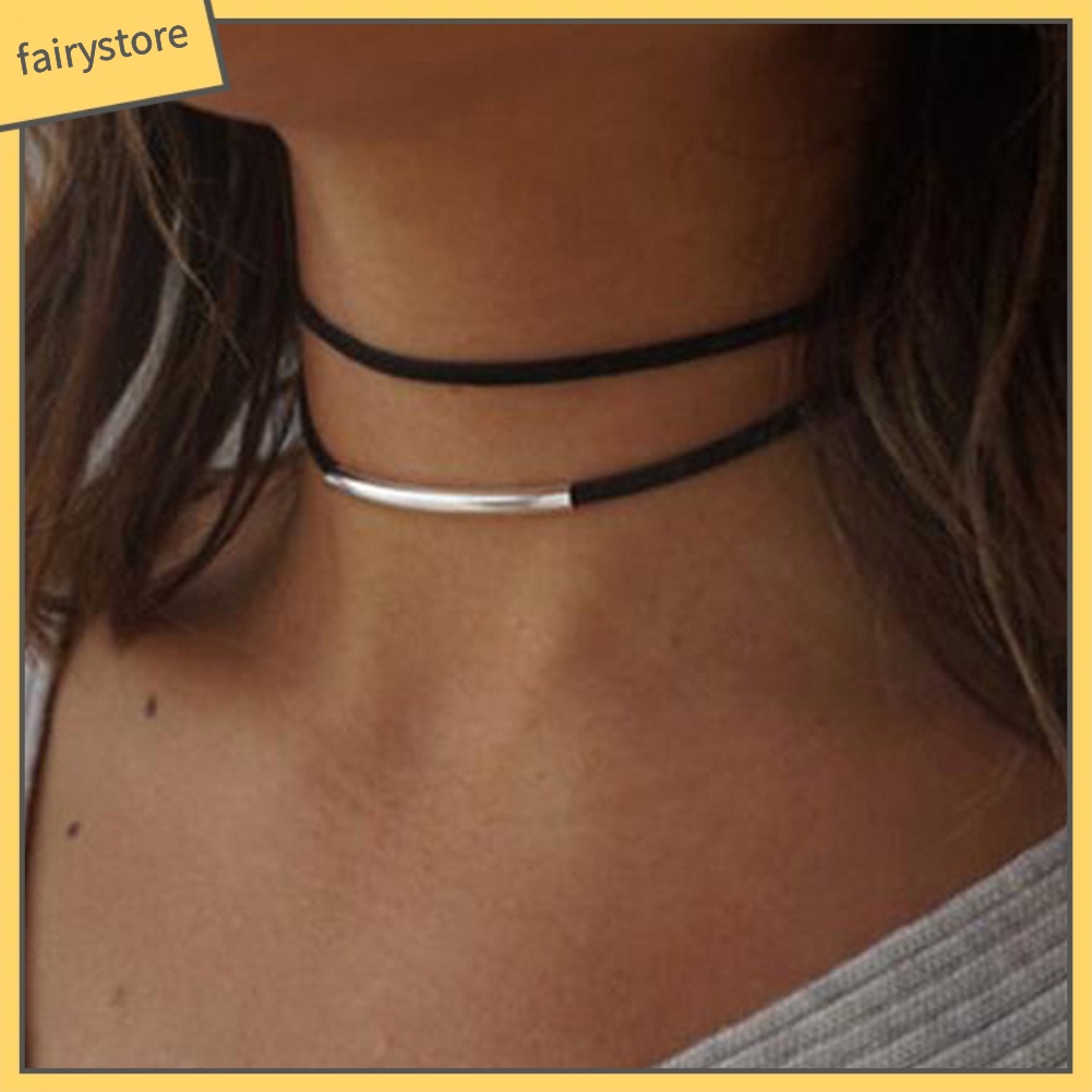 Vòng Cổ Choker Hai Lớp Phong Cách Gothic