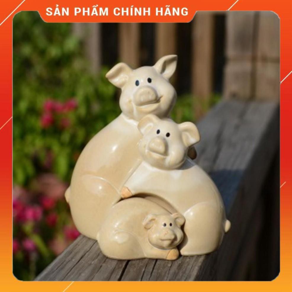 - Đồ gốm sứ trang trí nhà cửa độc đáo ấn tượng Gia đình lợn M17