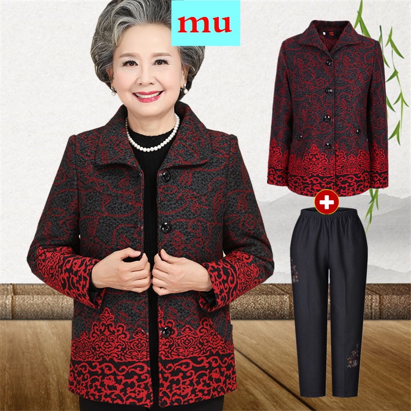 Áo khoác thời trang xuân thu cho phụ nữ trung niên 60-70 tuổi
