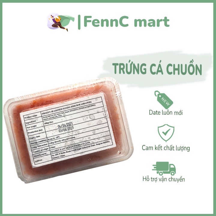 Trứng Cá Thượng Hạng trứng cá chuồn trứng tôm làm sushi ăn liền Tobiko Ebiko 500G FENNC