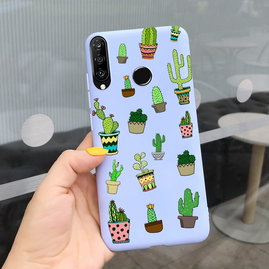 Ốp TPU dẻo màu trơn có họa tiết cho Huawei P30 Lite 2020 MAR-L21A Huawei P30 P30Lite Nova 4E MAR-LX2