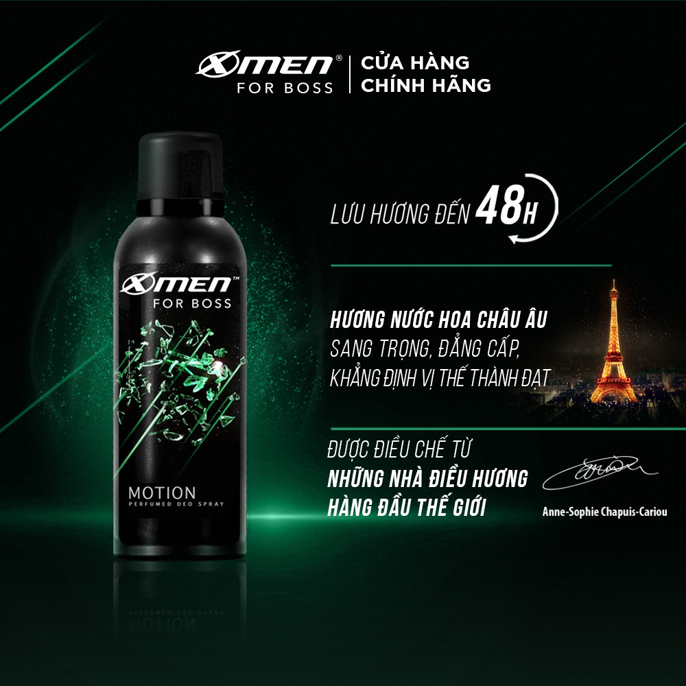 Combo 2 Xịt Khử Mùi X-Men For Boss Motion 150ml/chai