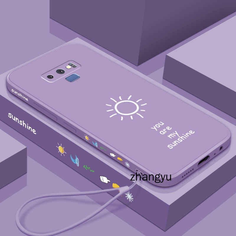 Ốp Điện Thoại Silicon Mềm Họa Tiết Mặt Trời Nhỏ Đơn Giản Có Dây Đeo Cho Samsung note 9