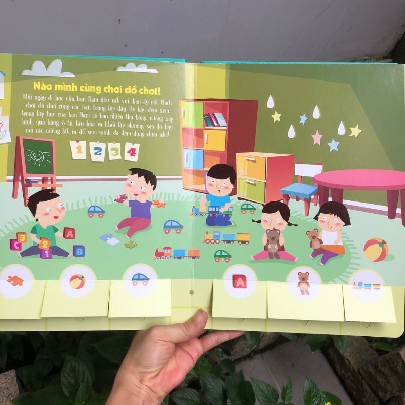Sách - Lift-The-Flap- Lật Mở Khám Phá - At The Nursery School - Ở Nhà Trẻ