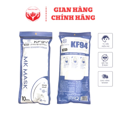Khẩu trang KF94 Minh Khánh Mask,chống bụi mịn, kháng khuẩn, công nghệ Hàn Quốc