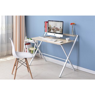 [HOT]9232 Bàn làm việc xếp gọn 100x51cm - Bàn xếp 2 tầng chân sắt.