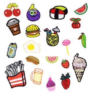 1 Miếng Vá Ủi Thêu Hình Trái Cây / Thức Ăn / Quần Áo / Ví / Áo Khoác