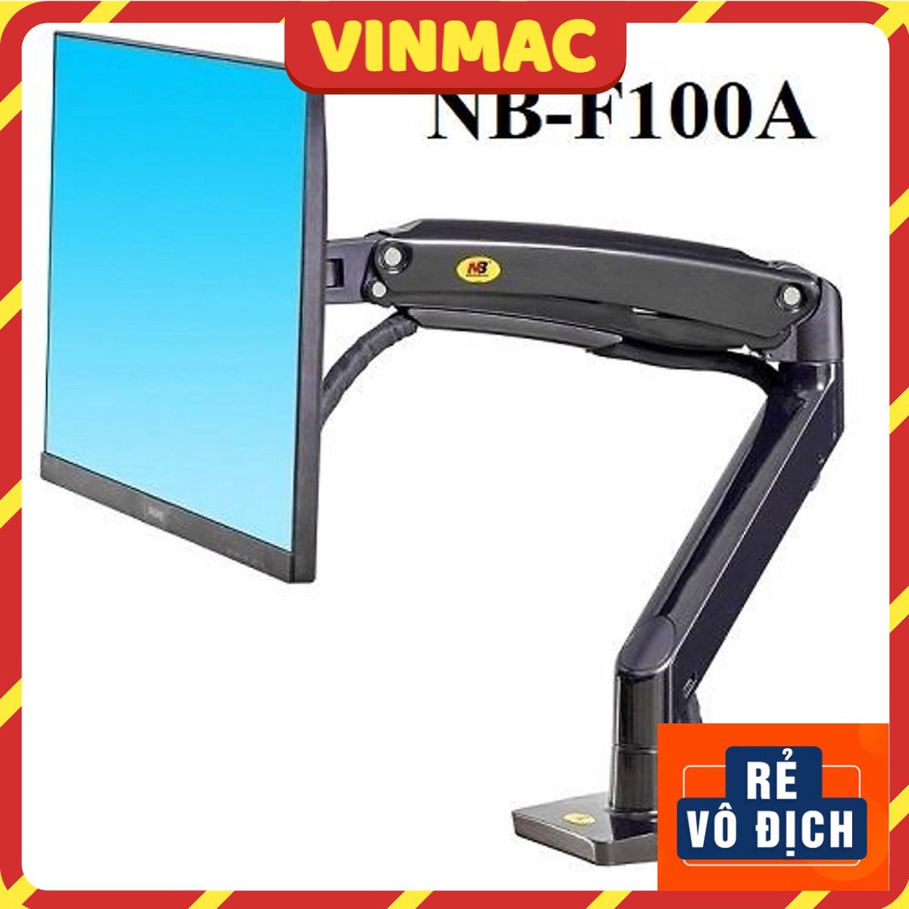 Giá đỡ treo màn hình máy tính 17-27 inch NB F100A kẹp bàn làm việc xoay 360 độ đa năng cao cấp
