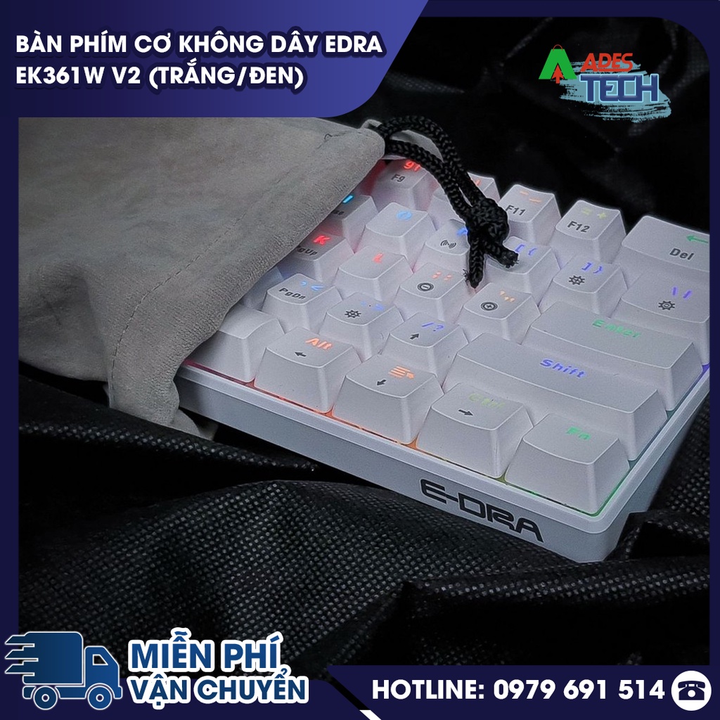 Bàn Phím Cơ Không Dây EDra EK361W V2  - Bảo hành 24 tháng