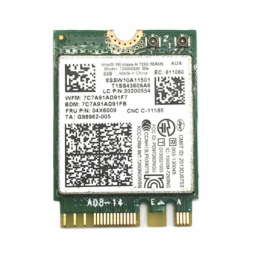Card wifi cho laptop intel 7260ngw (NGFF - chuẩn M.2 key E,M)